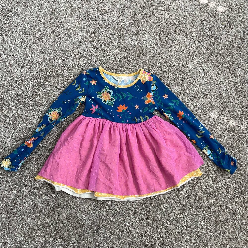 Matilda Jane Floral Long Sleeve Kids Top - Blue and Pink